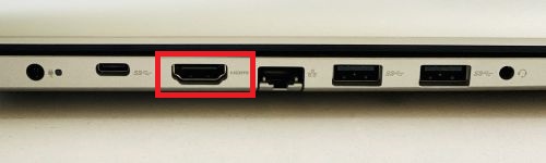 ノートPCのHDMI端子の例