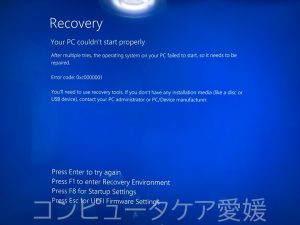 BSOD「0xc0000001」